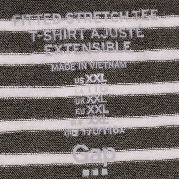 Grey/Olive Fitted Stretch Tee Size XXL EUC #68 - Picture 4 of 8